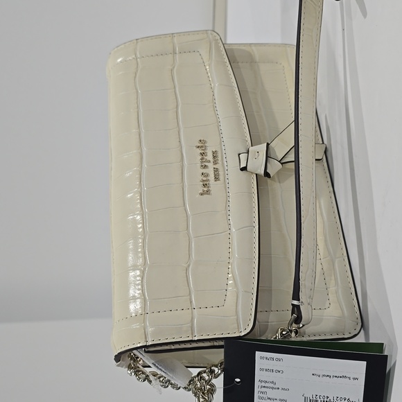 NWT ⭐Kate Spade Knott Croc-embossed Flap Crossbody Leather KD801⭐NWT & DUST BAG - Picture 12 of 17